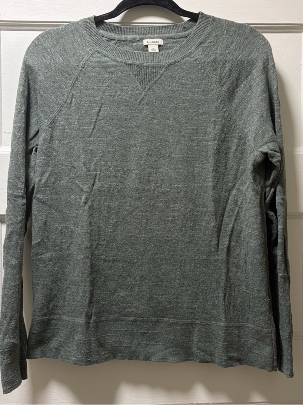 L.L. Bean Heathered Green Long Sleeve Sweater - M